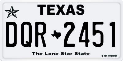 TX license plate DQR2451