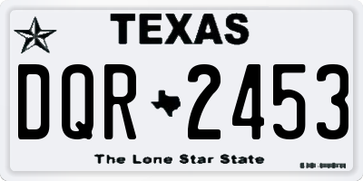 TX license plate DQR2453