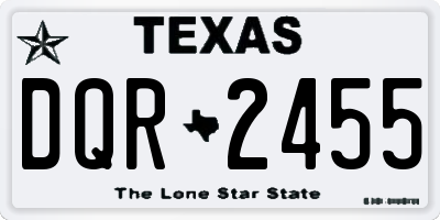 TX license plate DQR2455