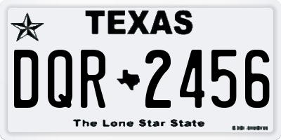 TX license plate DQR2456