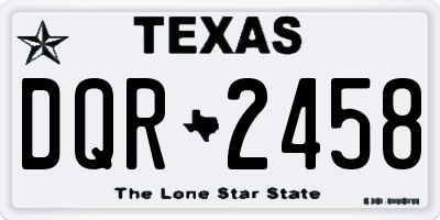 TX license plate DQR2458