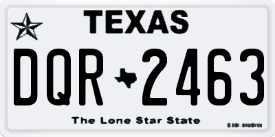 TX license plate DQR2463