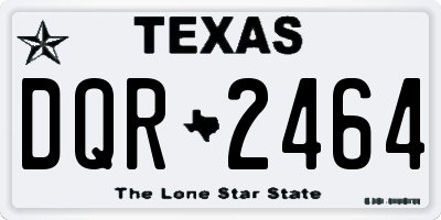 TX license plate DQR2464