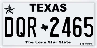 TX license plate DQR2465