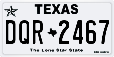TX license plate DQR2467