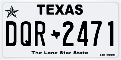 TX license plate DQR2471