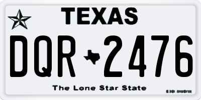 TX license plate DQR2476