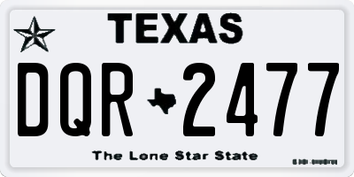 TX license plate DQR2477