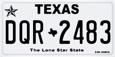TX license plate DQR2483