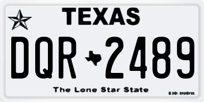 TX license plate DQR2489