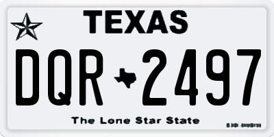 TX license plate DQR2497