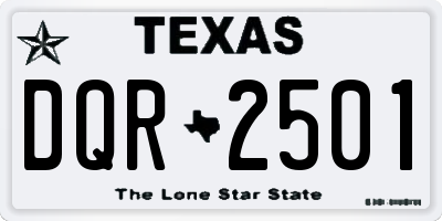 TX license plate DQR2501