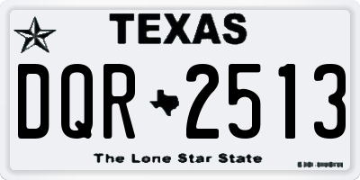 TX license plate DQR2513