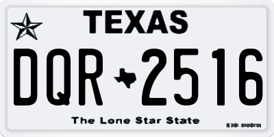 TX license plate DQR2516