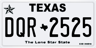 TX license plate DQR2525
