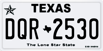 TX license plate DQR2530
