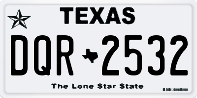 TX license plate DQR2532