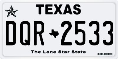TX license plate DQR2533