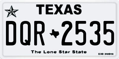 TX license plate DQR2535