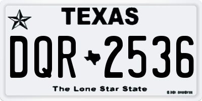 TX license plate DQR2536