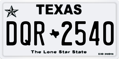 TX license plate DQR2540