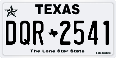 TX license plate DQR2541