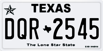 TX license plate DQR2545