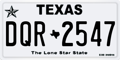 TX license plate DQR2547