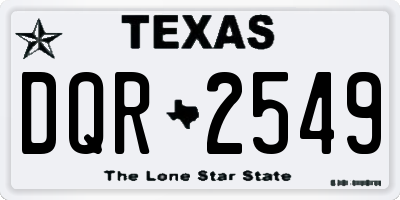 TX license plate DQR2549