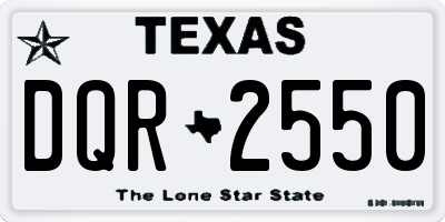 TX license plate DQR2550