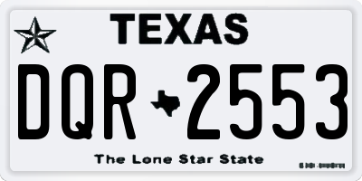 TX license plate DQR2553