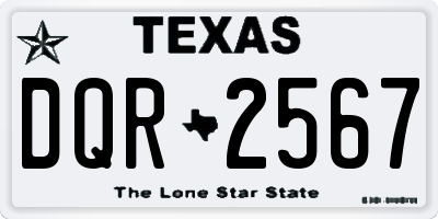 TX license plate DQR2567