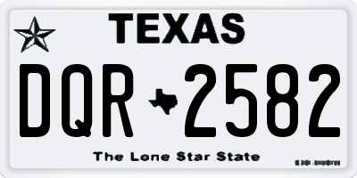 TX license plate DQR2582