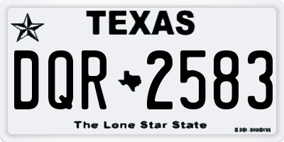 TX license plate DQR2583