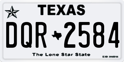 TX license plate DQR2584