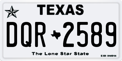 TX license plate DQR2589