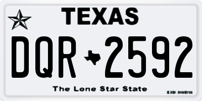 TX license plate DQR2592