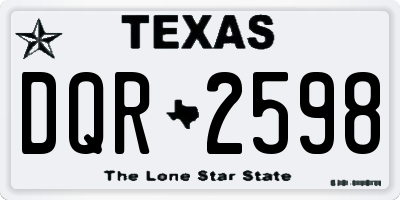 TX license plate DQR2598