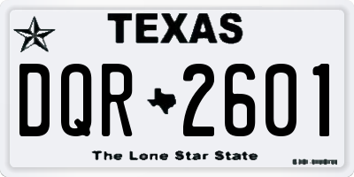 TX license plate DQR2601