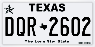 TX license plate DQR2602