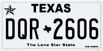 TX license plate DQR2606