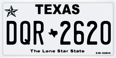 TX license plate DQR2620