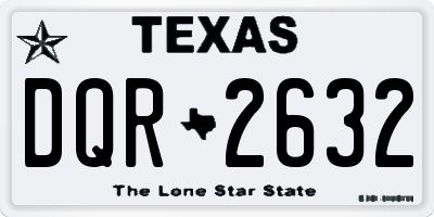 TX license plate DQR2632