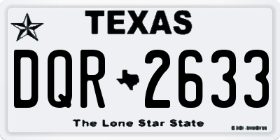 TX license plate DQR2633