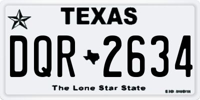 TX license plate DQR2634