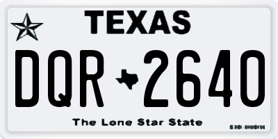 TX license plate DQR2640