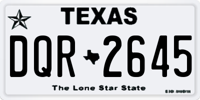 TX license plate DQR2645