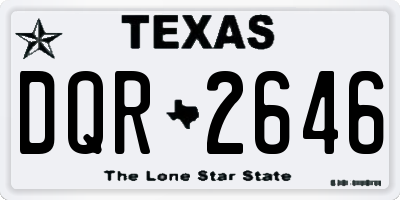 TX license plate DQR2646