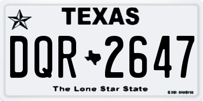 TX license plate DQR2647