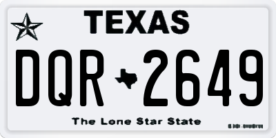 TX license plate DQR2649